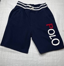 Polo Ralph Lauren Boys Fleece Dark Blue "Polo" Shorts Size 8