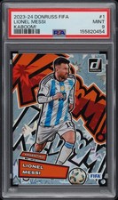 2023-24 PANINI DONRUSS FIFA KABOOM! #1 LIONEL MESSI PSA 9