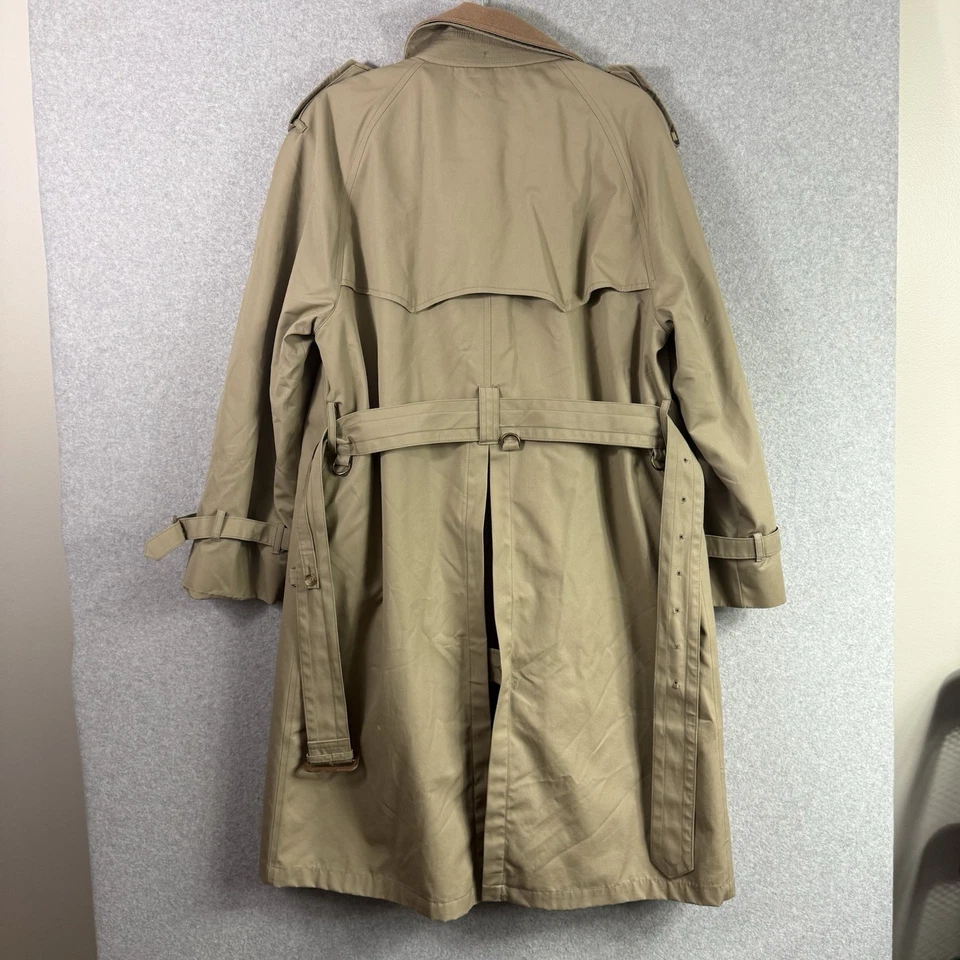 Brooks Brothers Trench Coat Mens 38 Vintage Khaki Wool Lined Belted  - Image 2 of 4