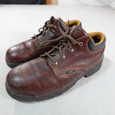 Timberland PRO PowerFit Shoes Mens Size 12 Wide Brown Leather Safety Toe Work