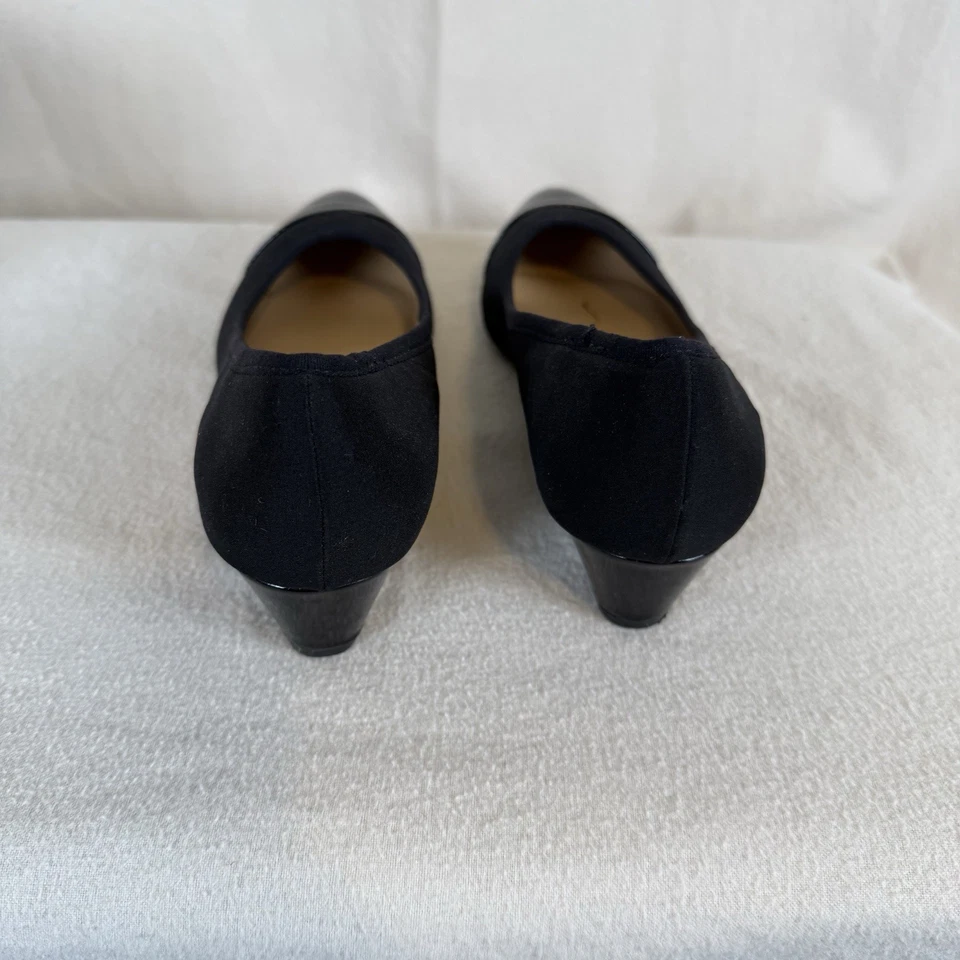 全新! Ellen Tracy 女式 8.5M 码黑色 Et-Busy 坡跟尖头浅口鞋  — 第 4/4 张图片