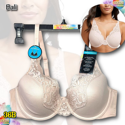 NWT Bali 36B One Smooth U Comfort Stretch Lace Underwire Bra DF0084 Sandshell