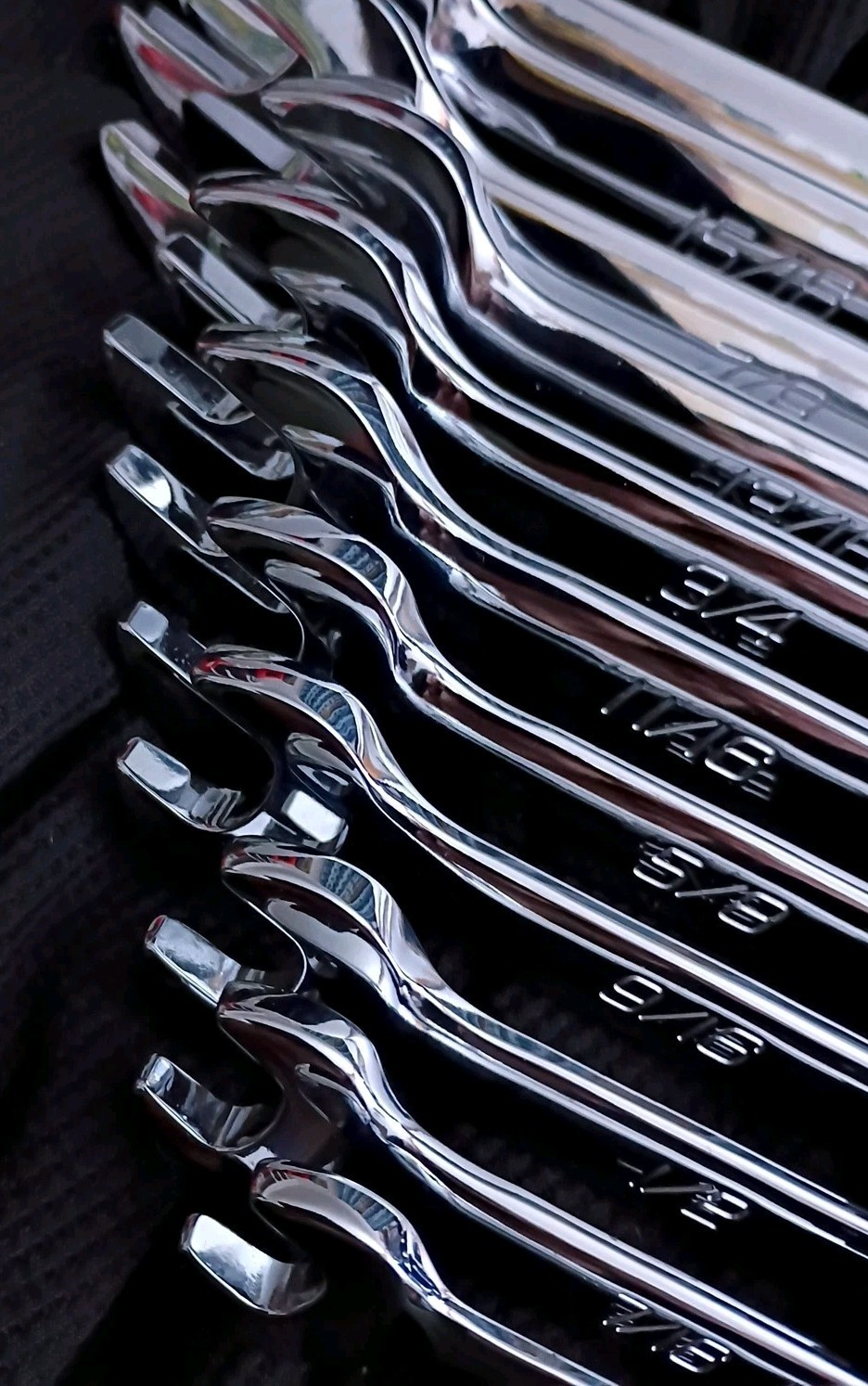 CARLYLE-11pc.,LONG  PATTERN COMBINATION WRENCH SET,    SAE 3/8"- 1" ,Older stamp