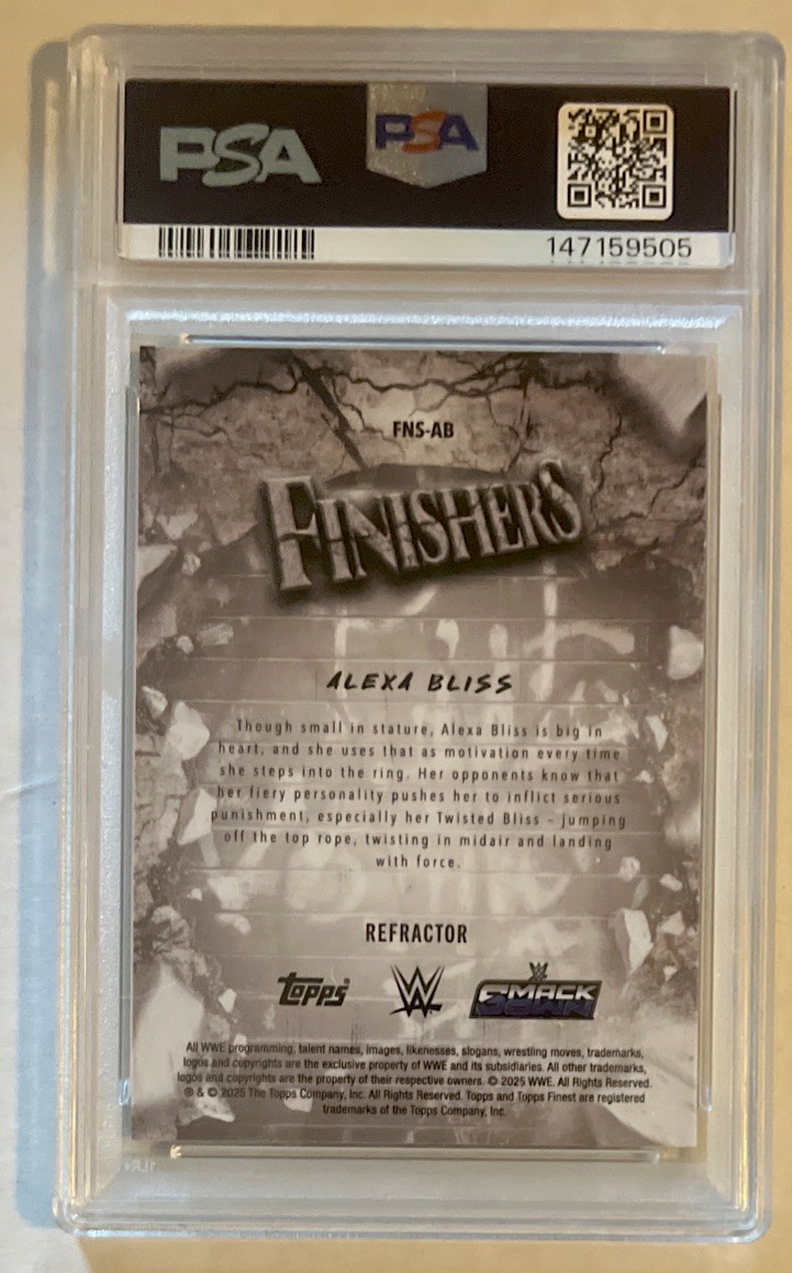 2025 ALEXA BLISS PSA 10 TOPPS FINEST WWE FINISHERS #FNS-AB Card POP 1 !!! view 2