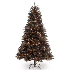 kirklands Home 7 ft. Clear Lit Black Valley Spruce Halloween Tree - US Warehouse
