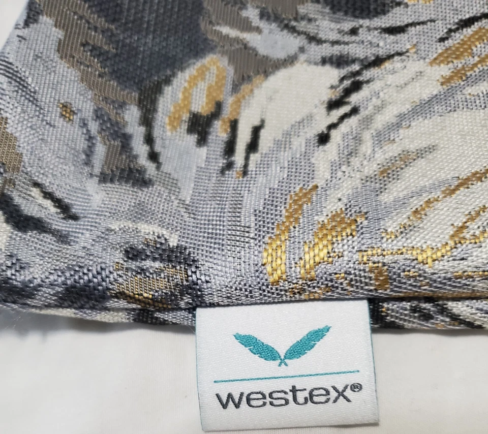 Westex 19x20 дюймов серая серебристая золотистая цветочная жаккардовая плетеная наволочка чехол - Изображение 2 из 4