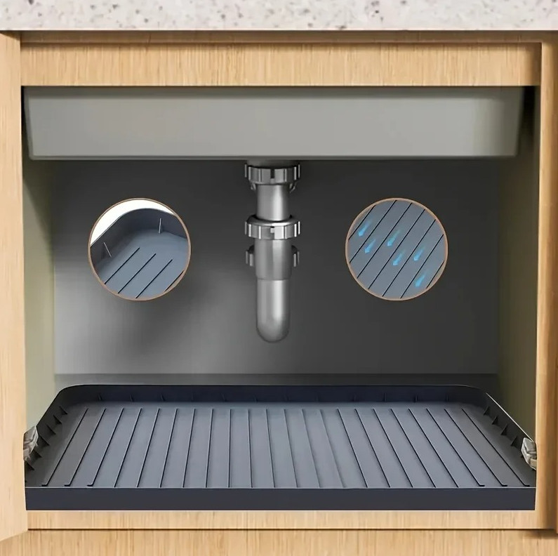 1 Pc Waterproof Under Sink Mat Drip Tray Liner Kitchen Bathroom Cabinet