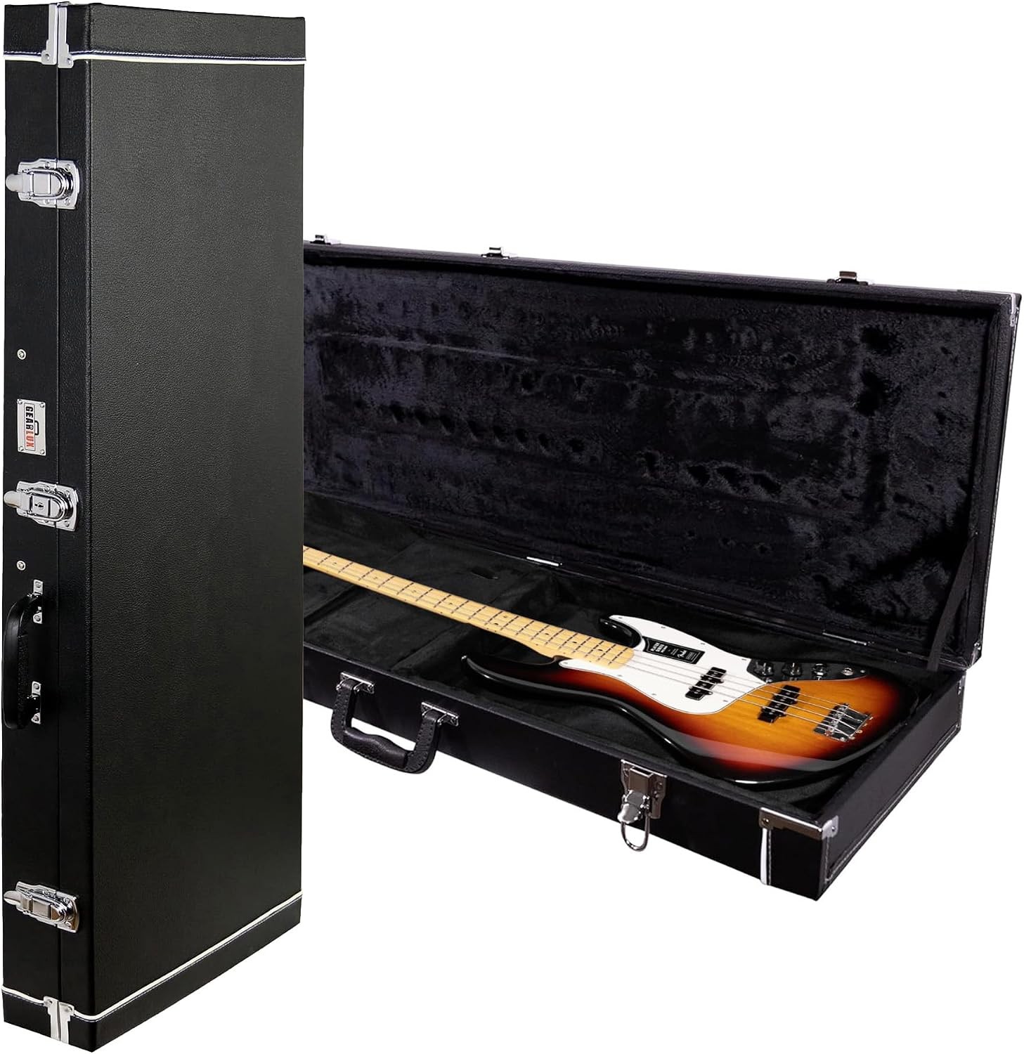Bass Guitar Hard Case Fits Precision Jazz Bass with Lock & Key