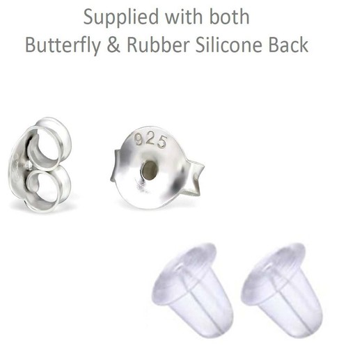 Nature Set of Ear Studs 925 Sterling Silver Feather, Bee & Hummingbird Gift Pack - Picture 2 of 7