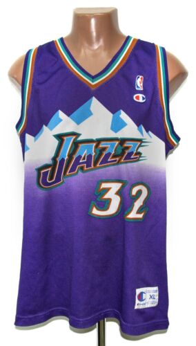 NBA UTAH JAZZ BASKETBALL SHIRT JERSEY CHAMPION MALONE #32 XL - Picture 2 of 9