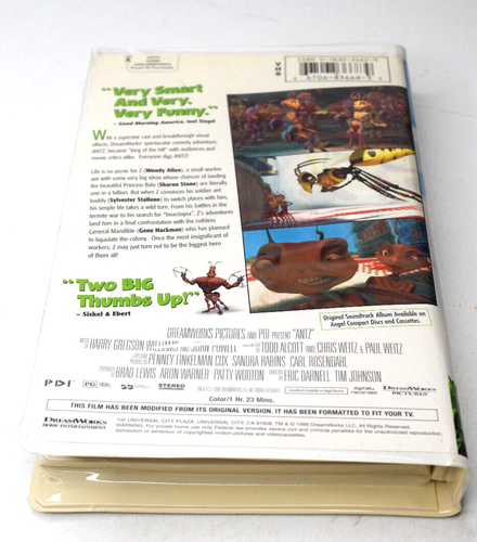 Vtg ANTZ (VHS Tape, 1999, PG) Clamshell Case DreamWorks PDI - Picture 3 of 4
