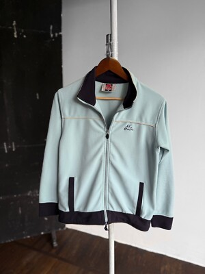 Kappa Damen Trainingsjacke Vintage Blau 90s Full Zip Y2K Langarm Größe - S