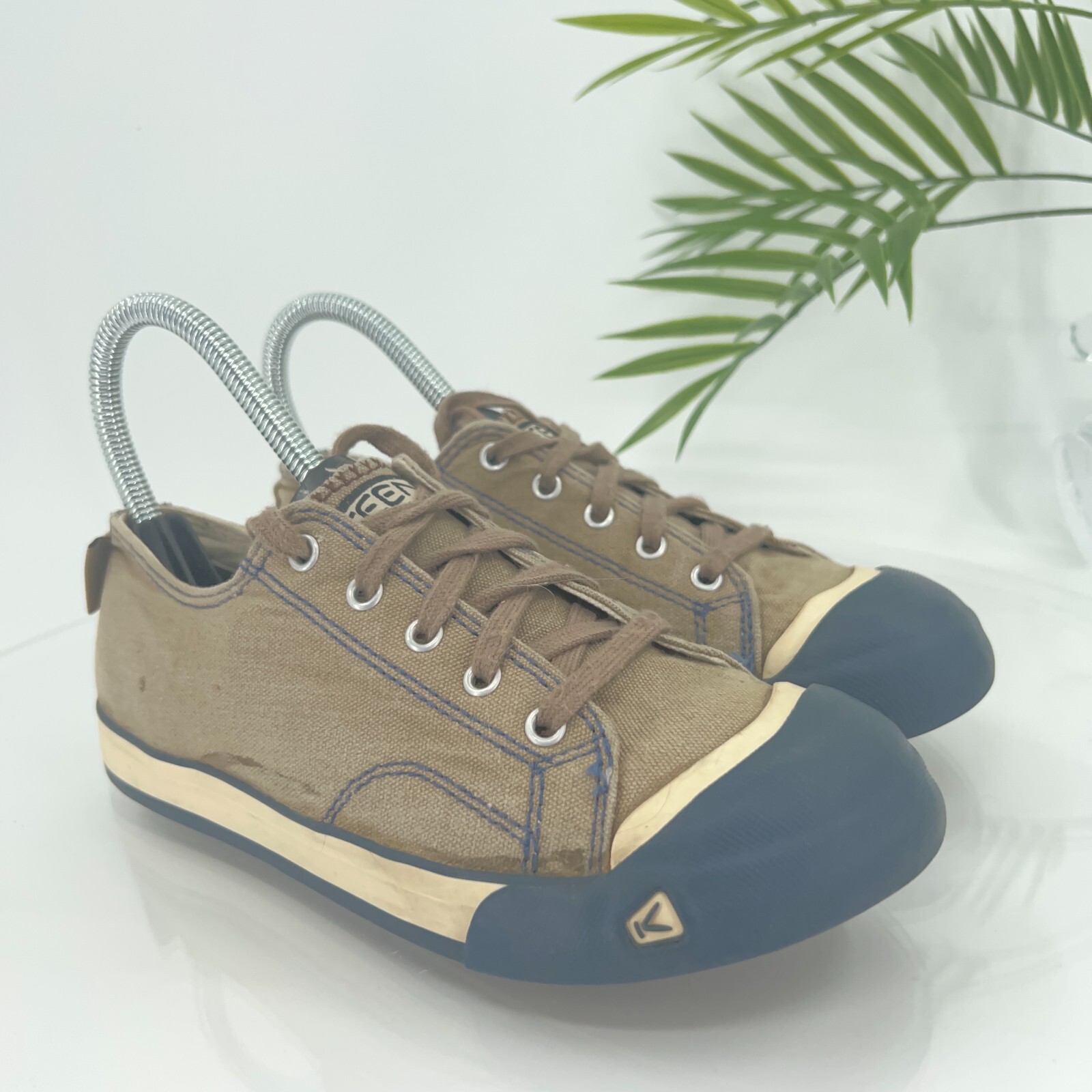 Sneaker Keen Kids Coronado taglia 3 scarpa vulcanizzata tela oliva outdoor retrò