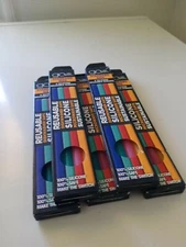 Brand New! Lot of (5) Gosili Standard Size 100% Silicone Straws (20) in All. a