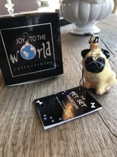Joy to the World Collectibles, Blown Glass Pet Ornament, Pug Fawn ZKP1743 Dog