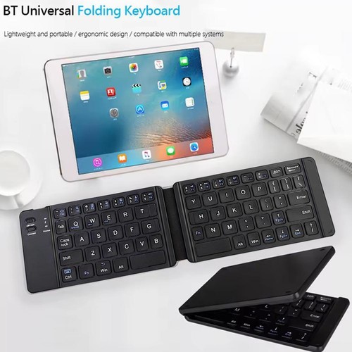 Foldable Bluetooth Keyboard, Wireless Mini Portable Keyboard for Phone PC Tablet - Picture 1 of 12