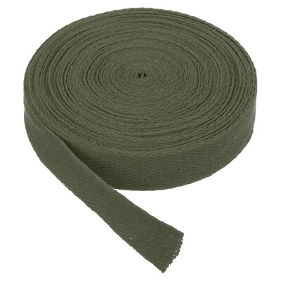 Baumwollköperband 20mm 10 Meter Baumwollband Schrägband Webbing Moosgrün