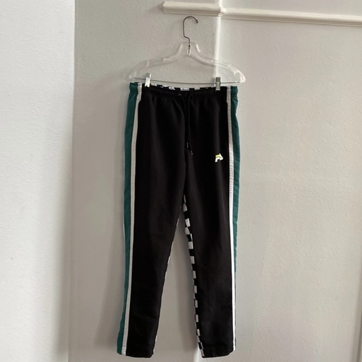 Fila Men s Track Pants Checkered Flag Print Bold Colors Size M eBay