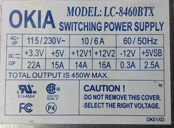 Okia LC-8460BTX Power Supply - Image 4 of 4