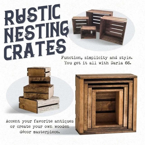 Rustic Wooden Nesting Boxes – Set of 4 Handmade Storage Crates for Home & Decor - Picture 2 of 9