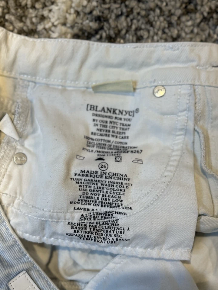 Pantalón corto de tiro alto vintage en blanco NYC The Barrow 100 % algodón talla 26 Foto 4 de 4