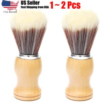 Shaving Brush Men Perfect Shave Barber with Wooden Handle Bristle 1-2 Pcs