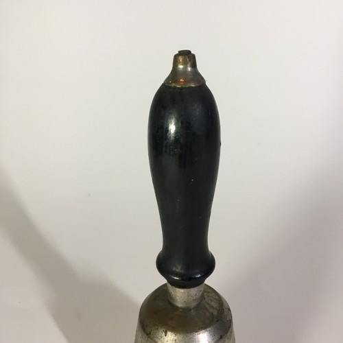 School Bell Handheld Wood Vintage Brass Metal Teacher Clear Tone 7” - Picture 2 of 24