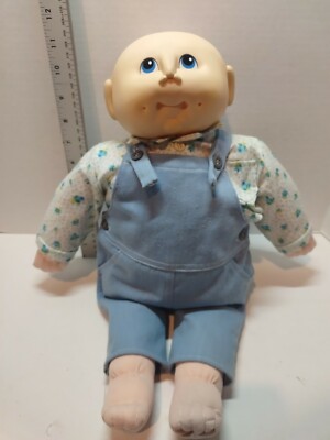VINTAGE 1984 F/S MN THOMAS CABBAGE PATCH DOLL BALD Baby Blue Eyes. 18'' CLEAN
