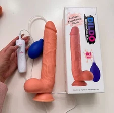 10.2"Squirting Dildo Cock Ejaculating Cums Realistic Feeling Suction Cup Sex Toy
