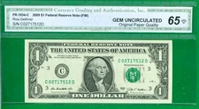 $1 2009 1 C/D BLOCK (fw) PHILADELPHIA P-1. GEM UNCIRCULATED OPQ 65