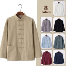 Men's Chinese Tang Coat Kung Fu Tai Chi Jacket Cotton Blends Traditional Uniform
