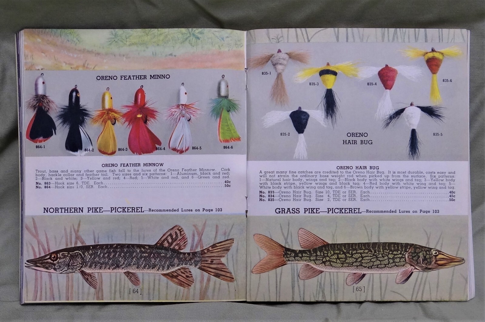 Vintage 1938 South Bend Fishing Tackle Catalog, 51/4" x 61/4", 132