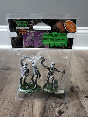 Lemax Spooky Town Dancing Skeletons 72377 Halloween 2007