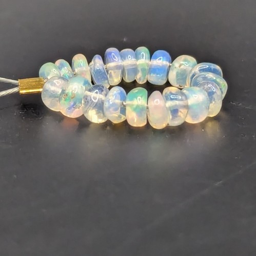 20 x polished genuine natural blue green opal beads perfect accent gemstone - Picture 2 of 4