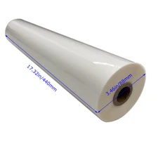 Techtongda Glossy Roll Laminating Film 17.3"X656' for A2 Size Laminator 1 Mil