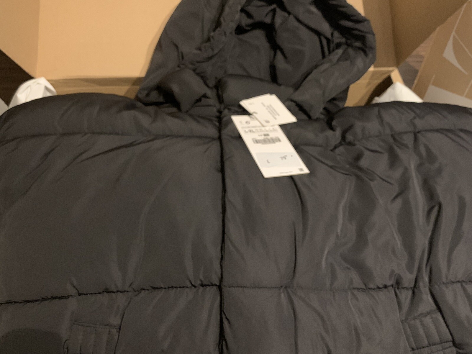 ZARA MAN BLACK OVERSIZED PUFFER JACKET L - XL BNWT RRP £79.99