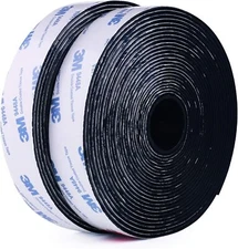 20Ft Black Hook And Loop Fastener Strong Adhesive For Indoor Outdoor Use