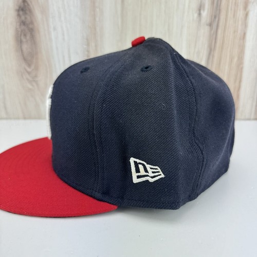 New York Yankees New Era 59FIFTY Gorra Ajustada Gorra de Béisbol Azul Marino Rojo Braves 7 1/2 - Imagen 2 de 7