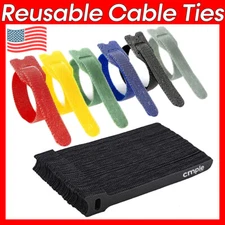 Adjustable Wire Organizer Cable Straps 6" Hook Loop Cable Ties Nylon Sticky