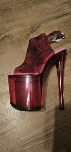 Dancing Dollar$ Stiletto - FKU Payme Hot Pink - 8 INCH Uk 4 - Picture 2 of 15