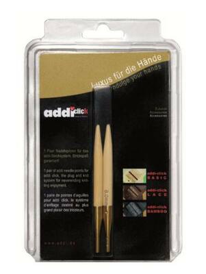 Addi Knitting Click Tips Bamboo Wax Coated Lightweight Wood Stricken