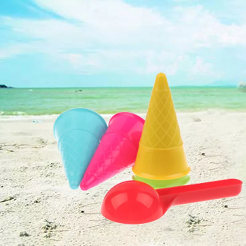 5 Pcs/lot Cute Ice Cream Cone Scoop Sets Beach Toys Sand Kids Children. CW