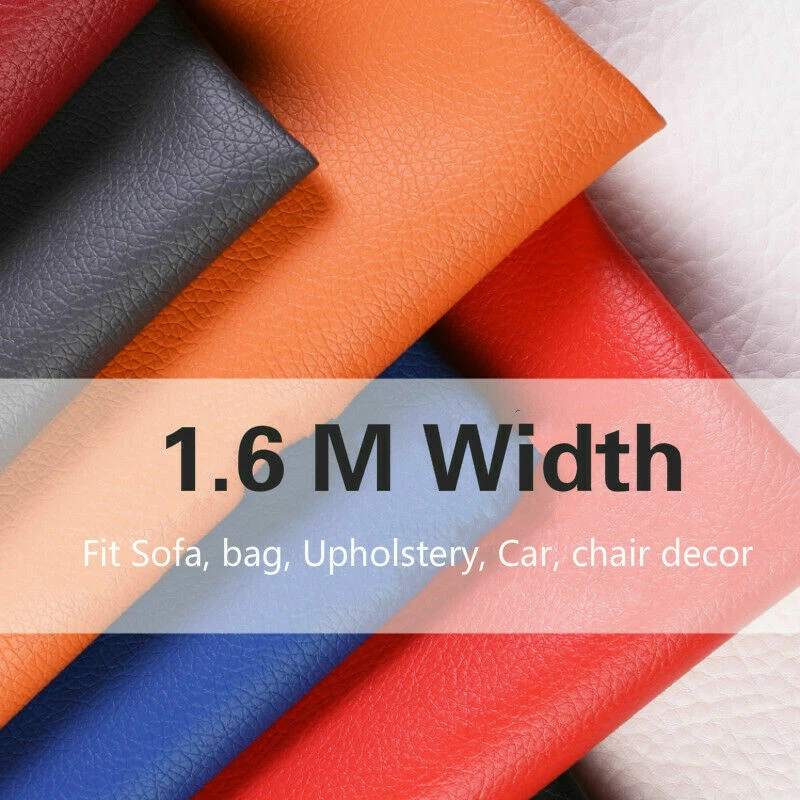 160x100 CM Faux Leather Fabric PVC Car Interior DIY Sofa Upholstery Material - Image 2 of 4