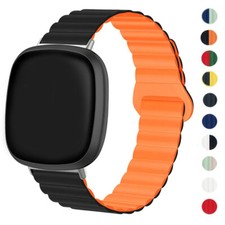 Magnetic Silicone Band Strap For Fitbit Versa 4 3 Sense 2 1 Smart Watch Bracelet