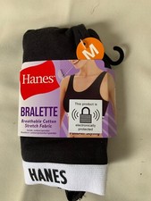 New Women's Size M - Hanes Scoop Neck Breathable Stretch Bralette - 0224A