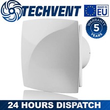 Simple Silent Quiet 4" 100 mm Extractor Fan with Timer - Square