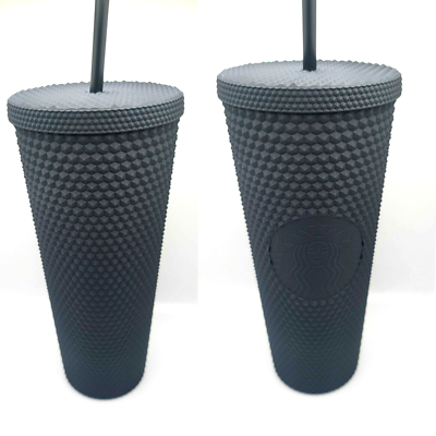 Starbucks Matte Black Studded Venti 24oz Tumbler Cup with Straw