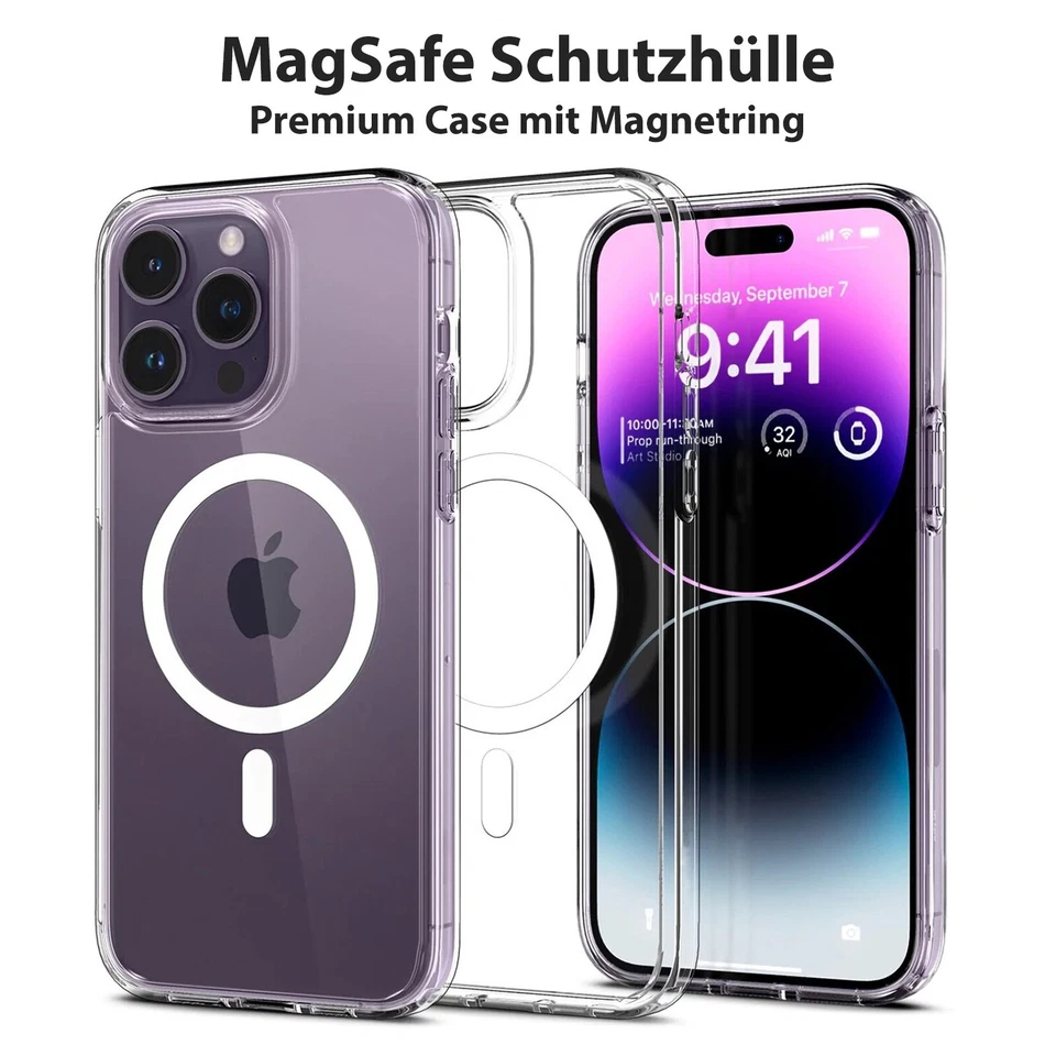 Magsafe Hülle iPhone 16 15 14 13 12 11 Pro Max 2x Panzerfolie Kamera Glas Schutz - Bild 3 von 4