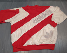 Vintage 1980s Adidas White Red Crewneck Sweatshirt Mens XL Two Layer