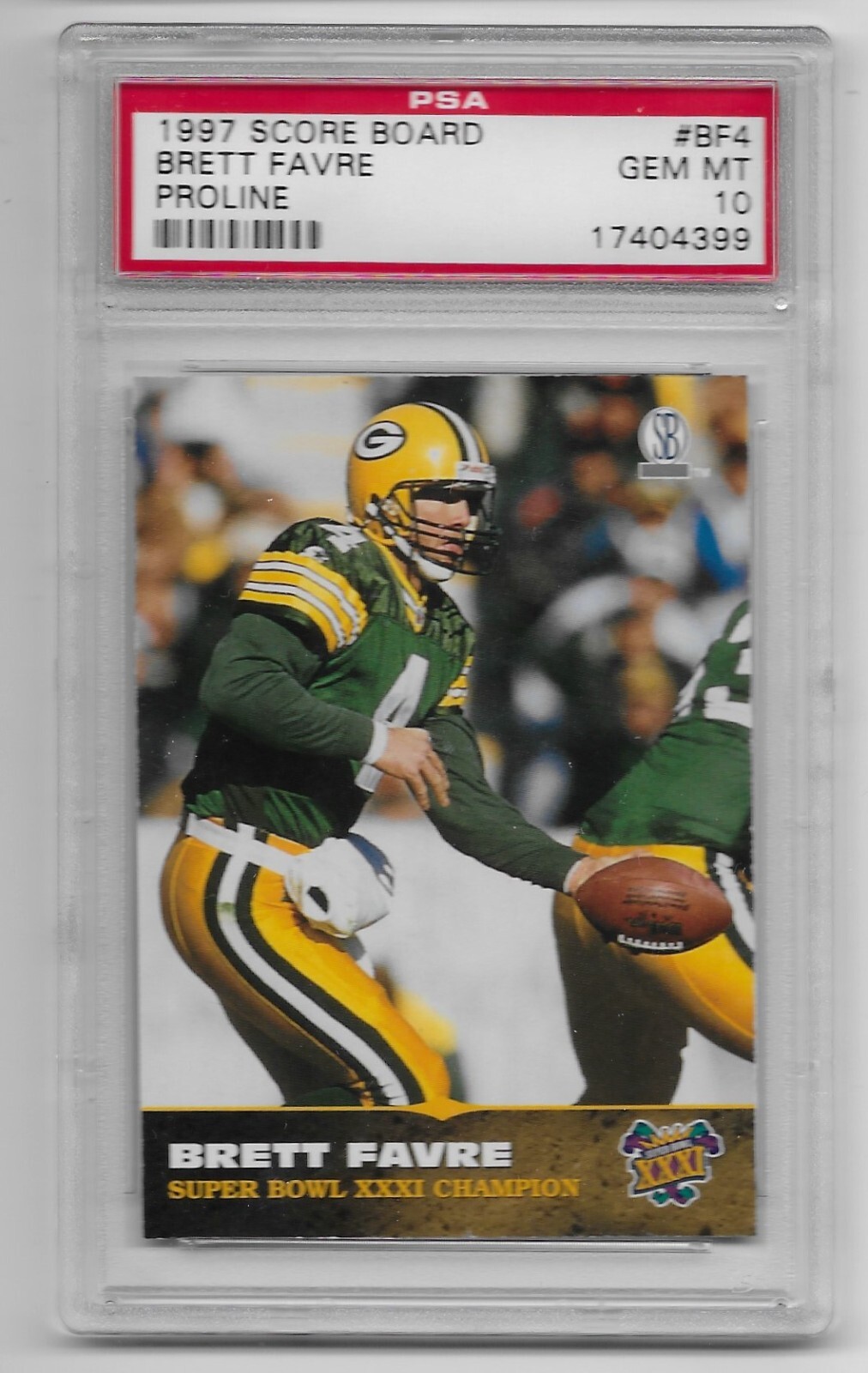 1997 Brett Favre PSA 10 GEM MINT, Score Board, Super Bowl XXXI #BF4, Packers